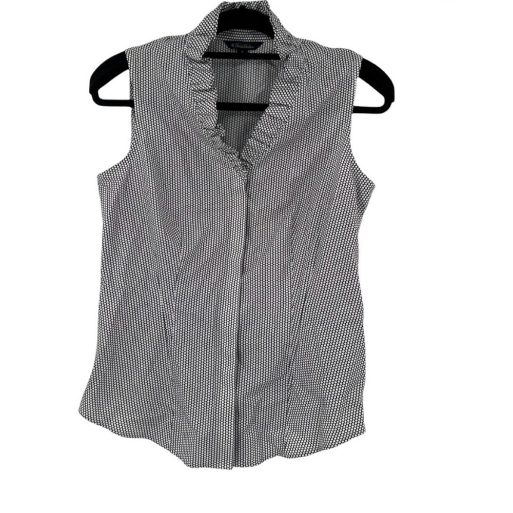 Brooks Brothers Button-down Sleeveless Top with Ruffle Collar (size 8)